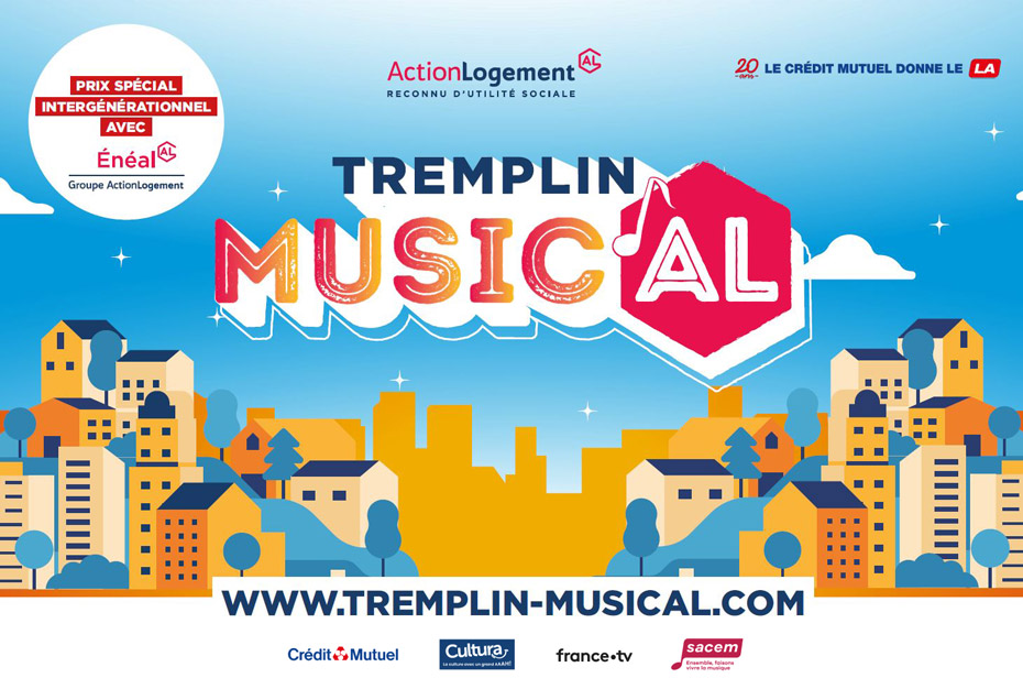 Prix spécial intergénérationnel avec Enéal-AL - Groupe ActionLogement - ActionLogement reconnu d'utilité sociale - 20 ans Le Crédit Mutuel donne le LA - Tremplin Music’AL - www.tremplin-musical.com