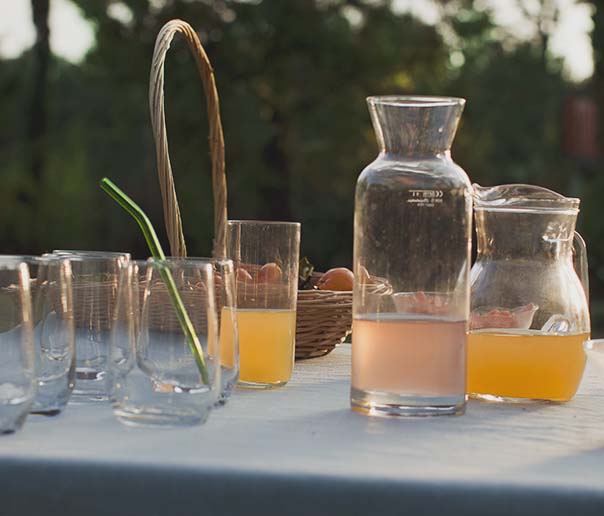 verres jus panier fruits